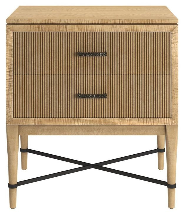 Loft Brown and Black 2 Drawer Reeded Nightstand