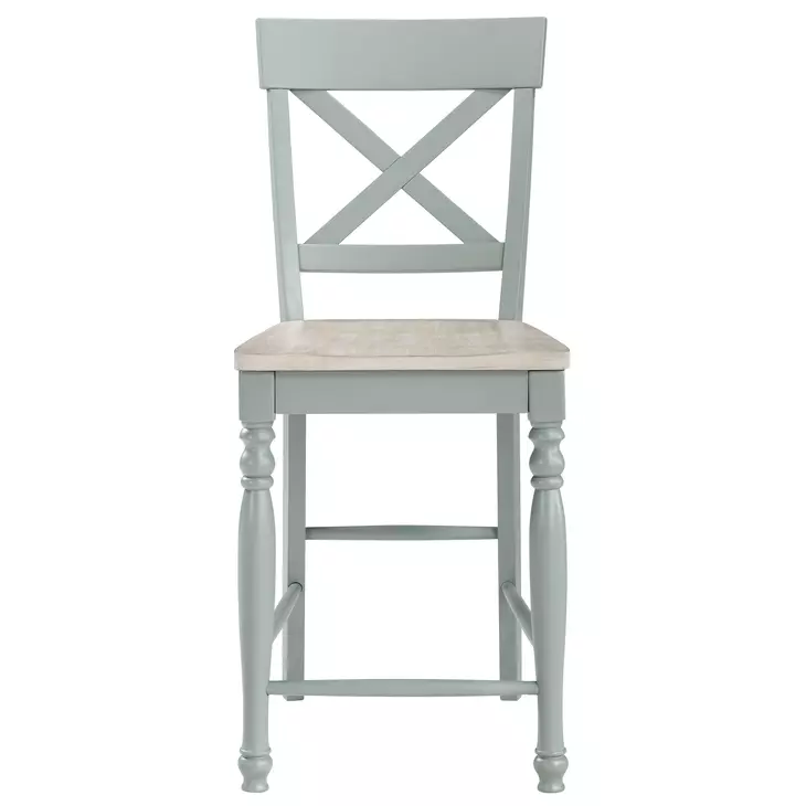 Darcy Green and Brown Counter Height Chair Set of 2