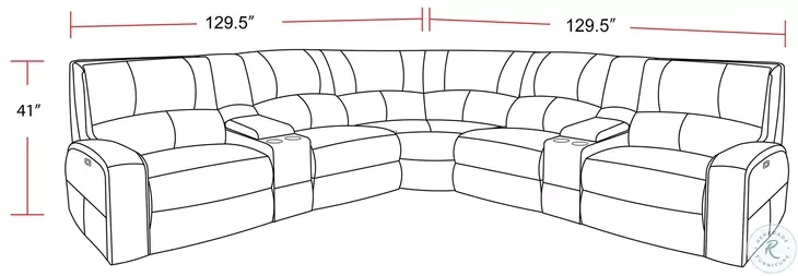 Fleet Bourbon Leather 7 Piece Modular Power Reclining Sectional