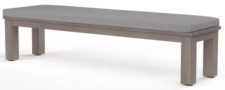 Laguna Canvas Granite Upholstered Outdoor Dining Bench