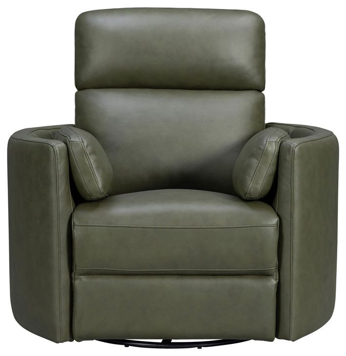 Radius Lyric Sage Leather Swivel Glider Power Recliner with USB Charging