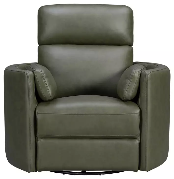 Arcadia Lyric Sage Leather Swivel Glider Power Recliner with USB Charging