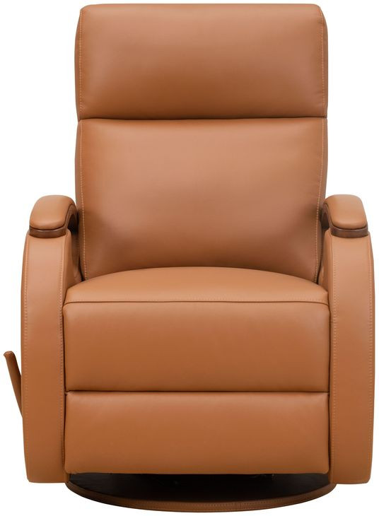 Pratt Caleigh Sand Leather Swivel Glider Recliner