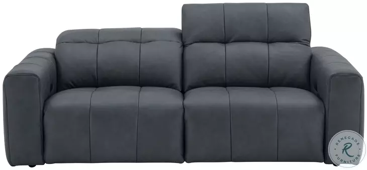 Prescott Dark Gray Leather 83" Sofa