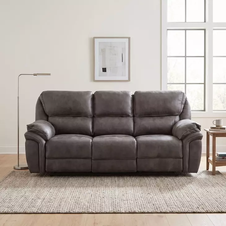 Proctor Gray 90" Double Reclining Sofa