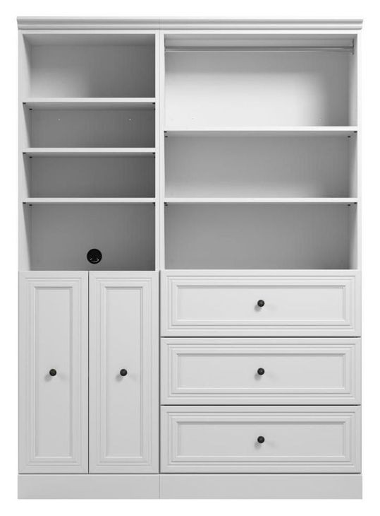 Versatile White 61'' Storage Wardrobe