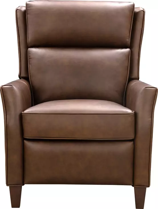Pryce Oasis Walnut Leather Push Thru The Arms Recliner