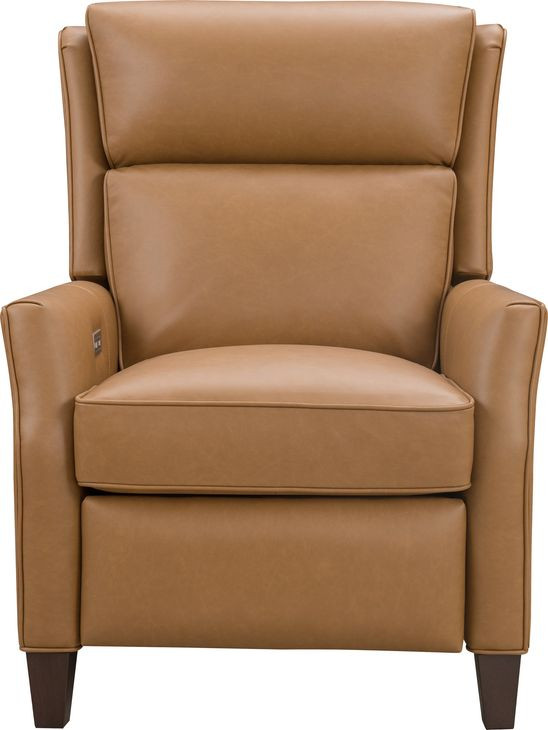 Pryce Santa Fe Brandy Leather Power Recliner with Power Headrest and USB Charging