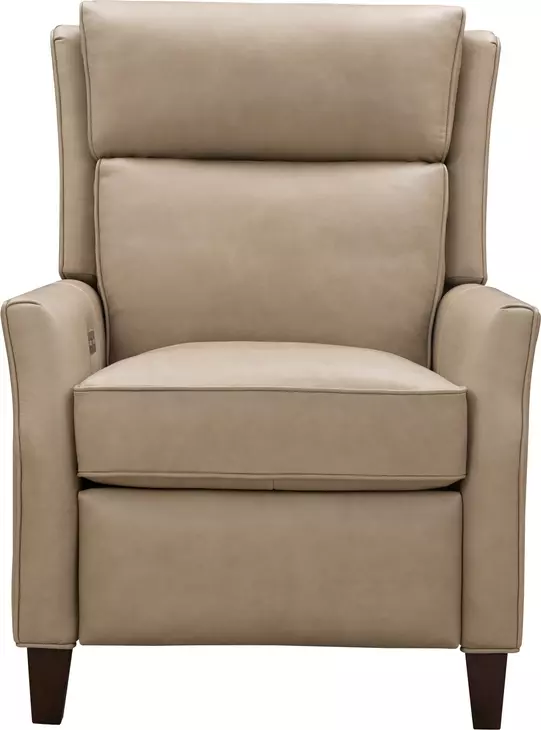 Pryce Cashmere Stone Leather Power Recliner with Power Headrest and USB Charging