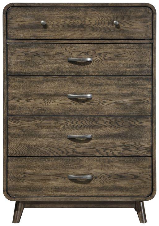 Rex Walnut 5 Drawer Chest