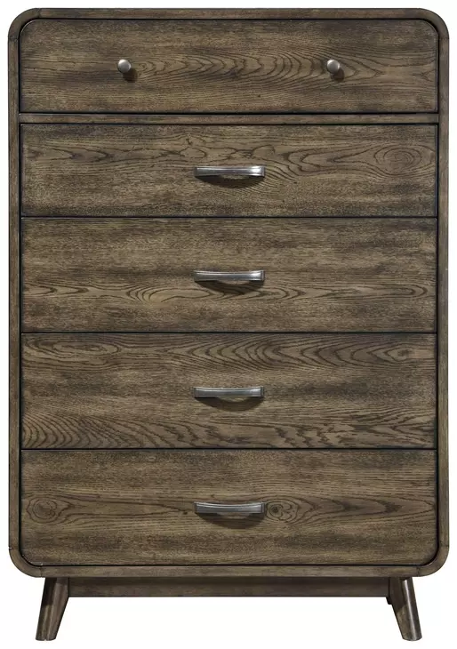 Rex Walnut 5 Drawer Chest