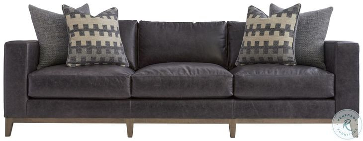 Noel Gray Leather 101" Sofa