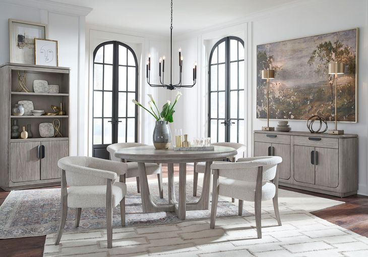 Braelyn Beige Upholstered Host Chair Set of 2