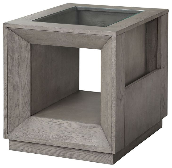 Pure Modern Soft Moonstone Glass Top End Table
