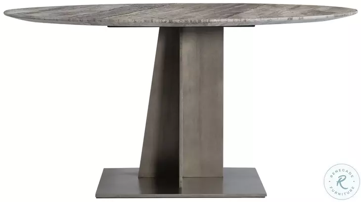 Equis Silver Travertine And Graphite Dining Table