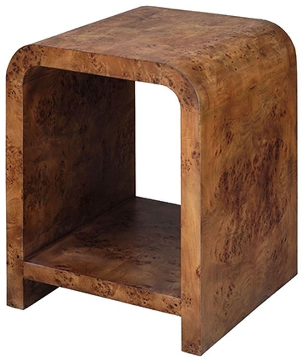 Putnam Dark Brown Square Side Table with 1 shelf