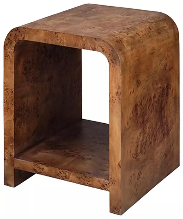 Putnam Dark Brown Square Side Table with 1 shelf