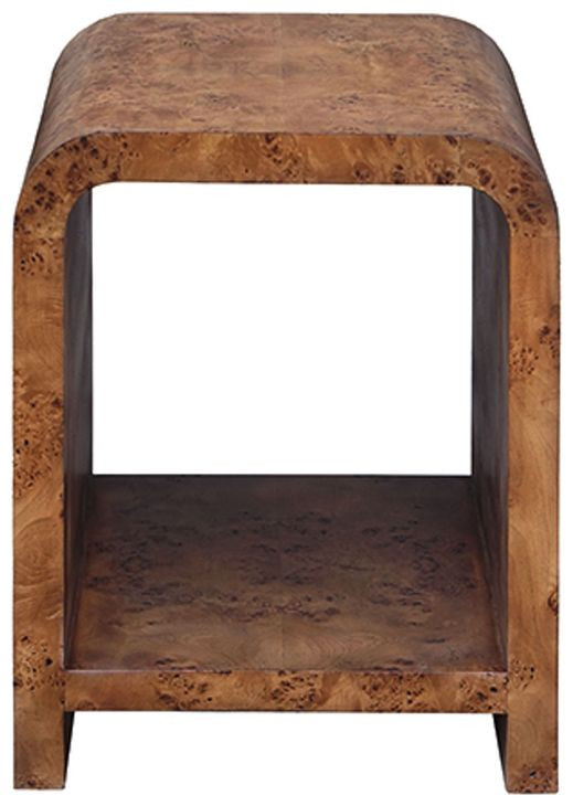 Putnam Dark Brown Square Side Table with 1 shelf