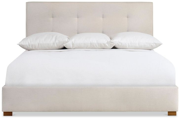 Mason Beige and Lume King Upholstered Panel Bed