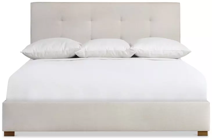 Mason Beige and Lume King Upholstered Panel Bed