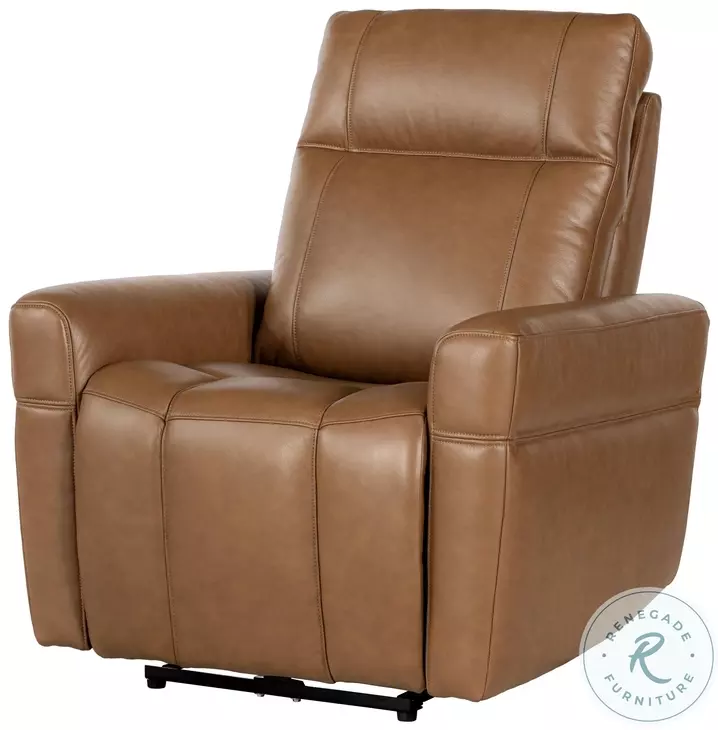 Branford Steamboat Ecru Leather Zero Gravity Power Recliner