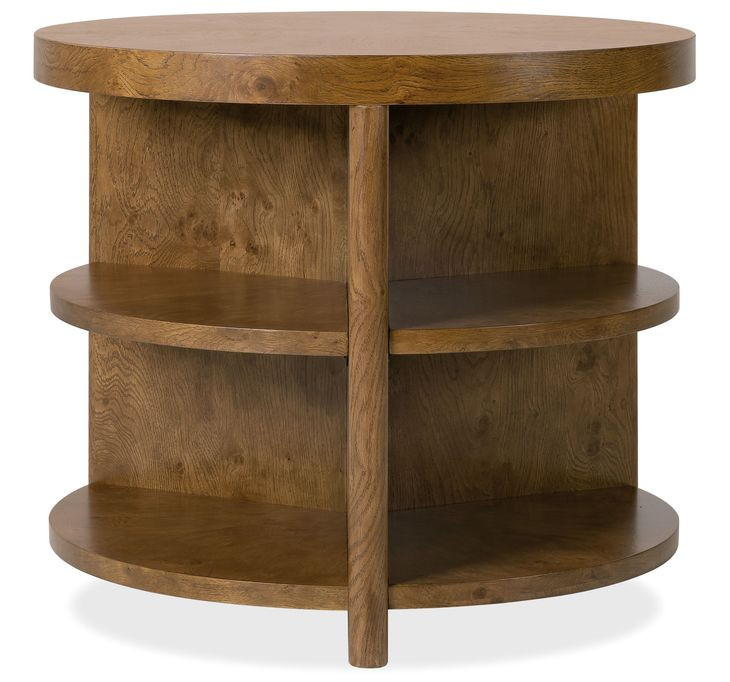 Mosaic Rich Golden Brown Round Mulholland Round End Table