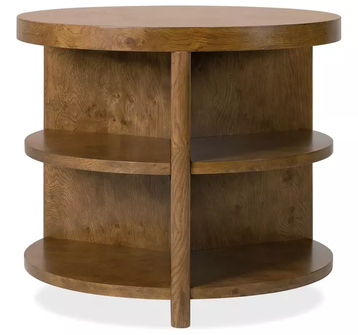 Melange Rich Golden Brown Round Mulholland Round End Table