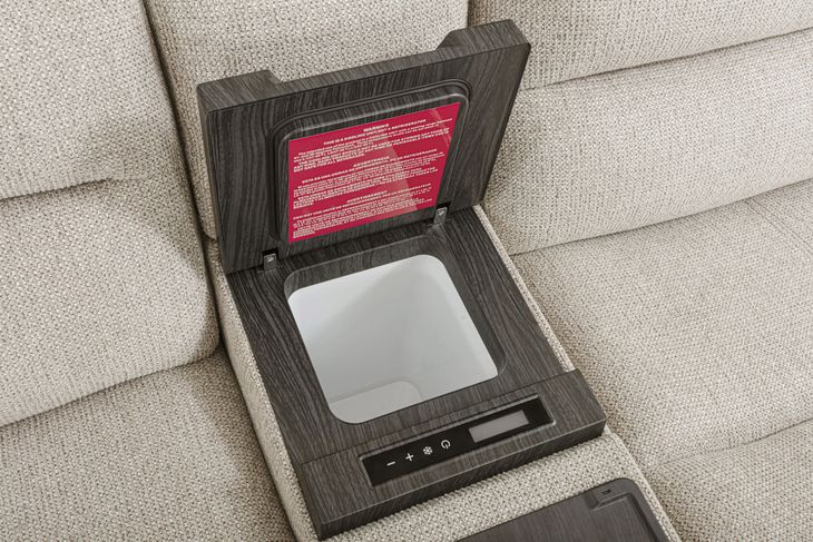 Fenixa Mari Fawn 6 Piece Modular Zero Gravity Power Reclining Sectional with Beverage Cooler Console and USB Charging