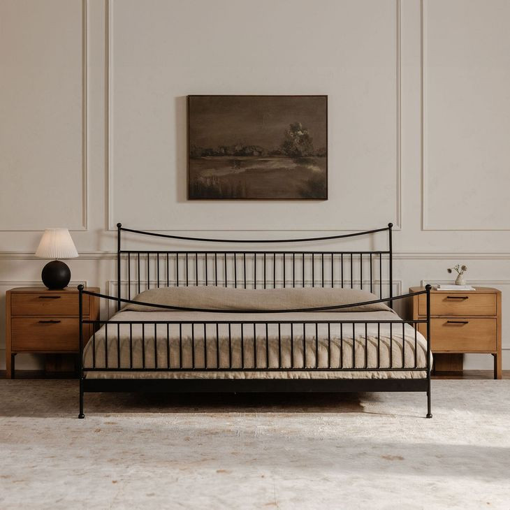 Monet Black King Metal Bed