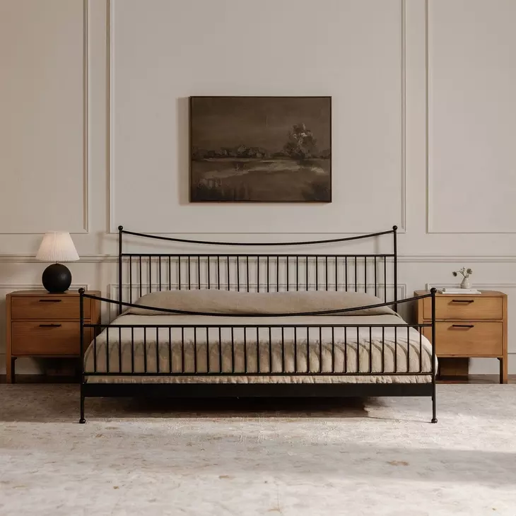 Monet Black Queen Metal Bed