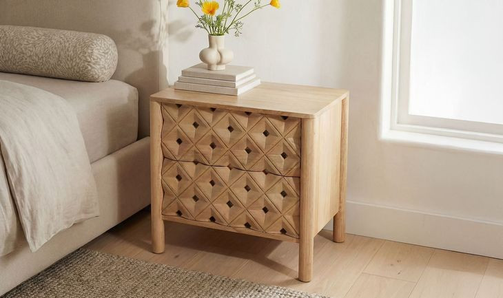 Fulton Natural 2 Drawer Nightstand