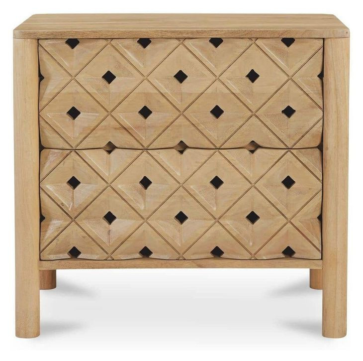 Fulton Natural 2 Drawer Nightstand