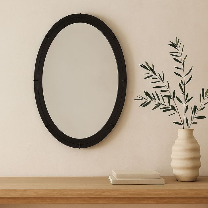 Antoni Black Oval Large Wall Mirror