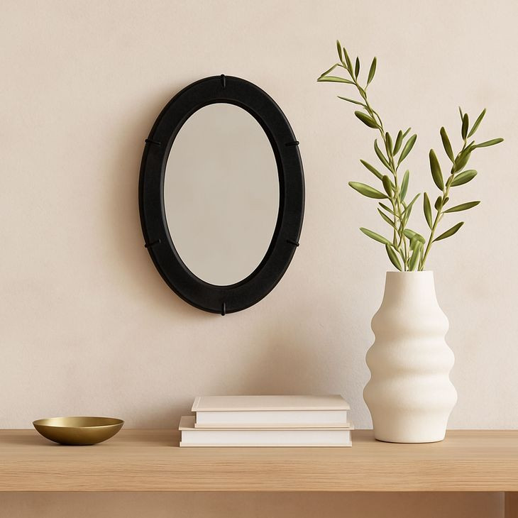 Antoni Black Oval Small Wall Mirror