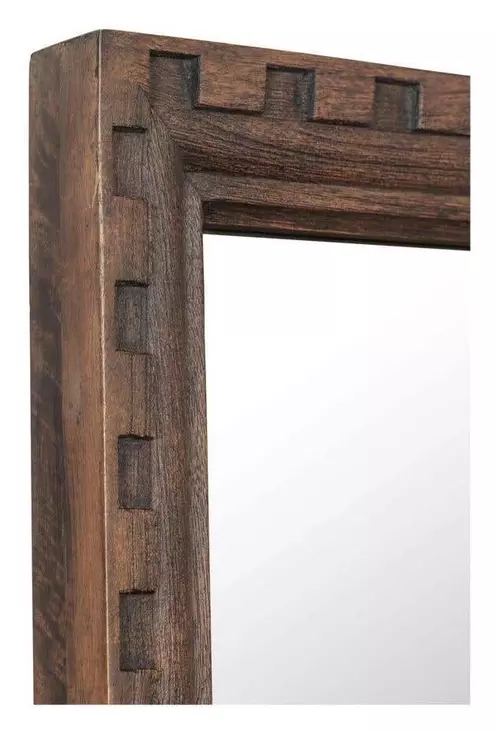 Holland Brown Rectangular Large Wall Mirror