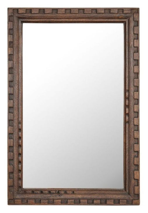Holland Brown Rectangular Large Wall Mirror From Moe Furniture