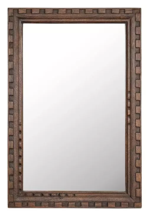 Holland Brown Rectangular Large Wall Mirror