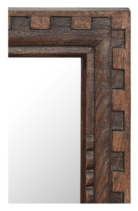 Holland Brown Rectangular Small Wall Mirror
