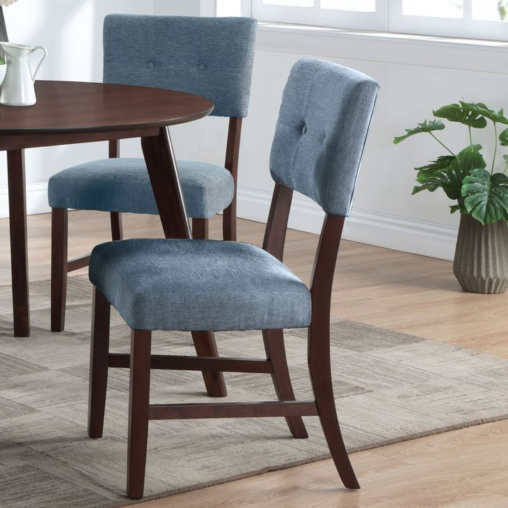 Tioga Blue Upholstered Dining Chair Set of 2