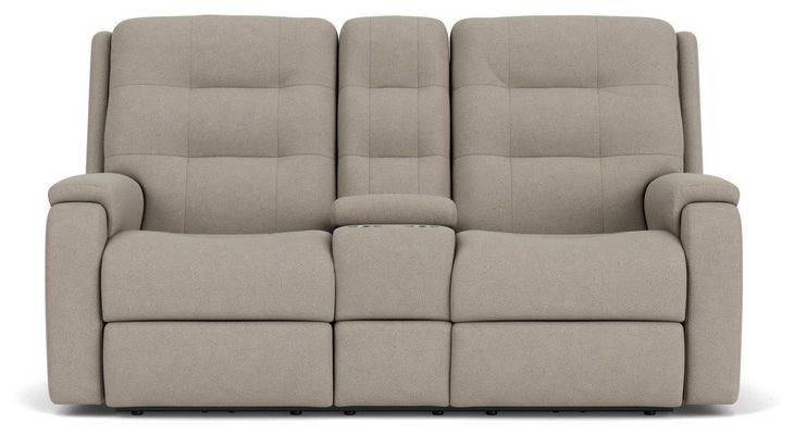 Arlo Gray 76" Power Reclining Loveseat with Console and USB Charging