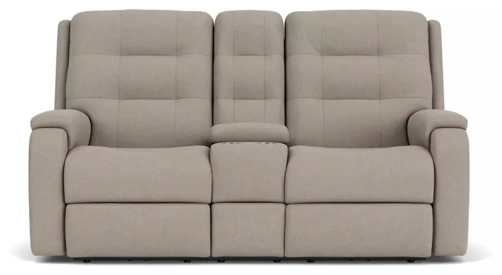 Arlo Gray 76" Power Reclining Loveseat with Console and USB Charging