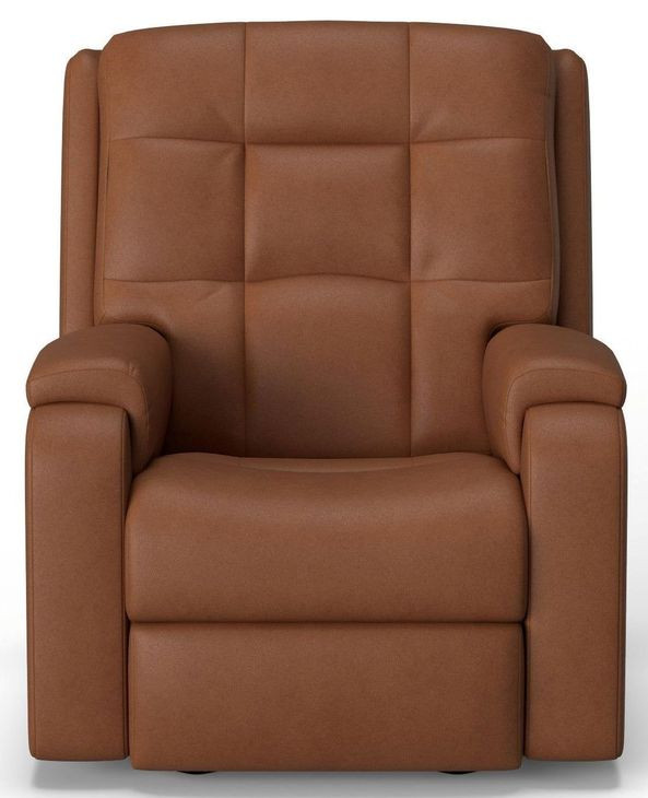 Arlo Brown Leather Triple Power Rocker Recliner with USB Charging
