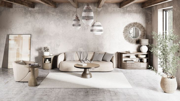 Bosley Lt. Brown Porpoise 60" Demilune TV Stand