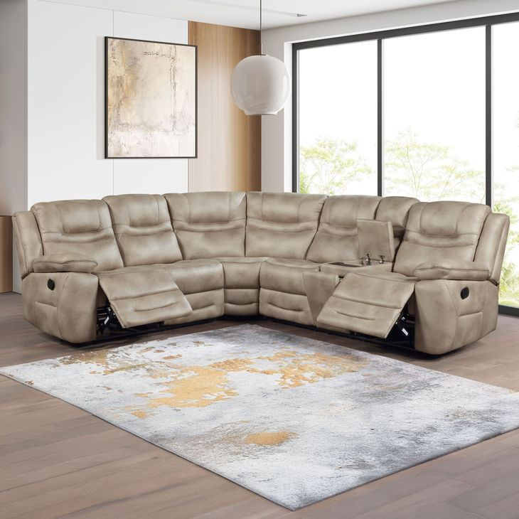 Shelton 3 Piece Modular Manual Reclining Sectional with Wireless Charging