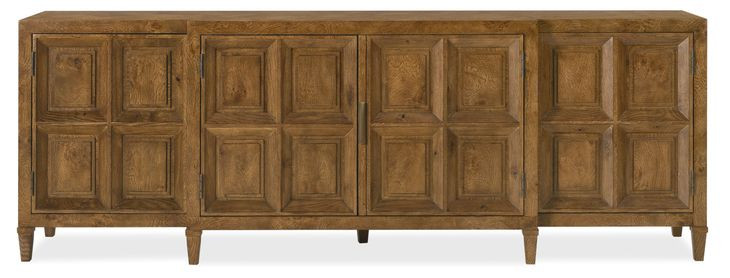 Mosaic Rich Golden Brown 4 Door Nikos Entertainment Credenza