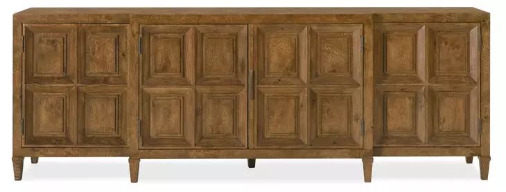 Melange Rich Golden Brown 4 Door Nikos Entertainment Credenza