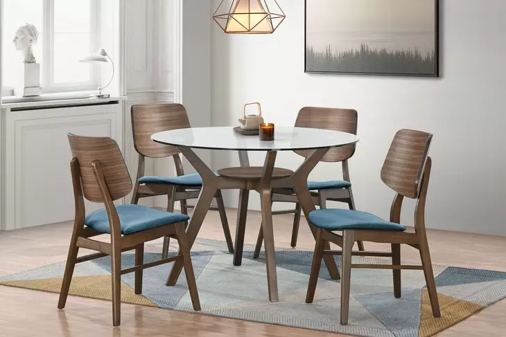 Oscar Teal Upholstered Dining Chair Set of 2