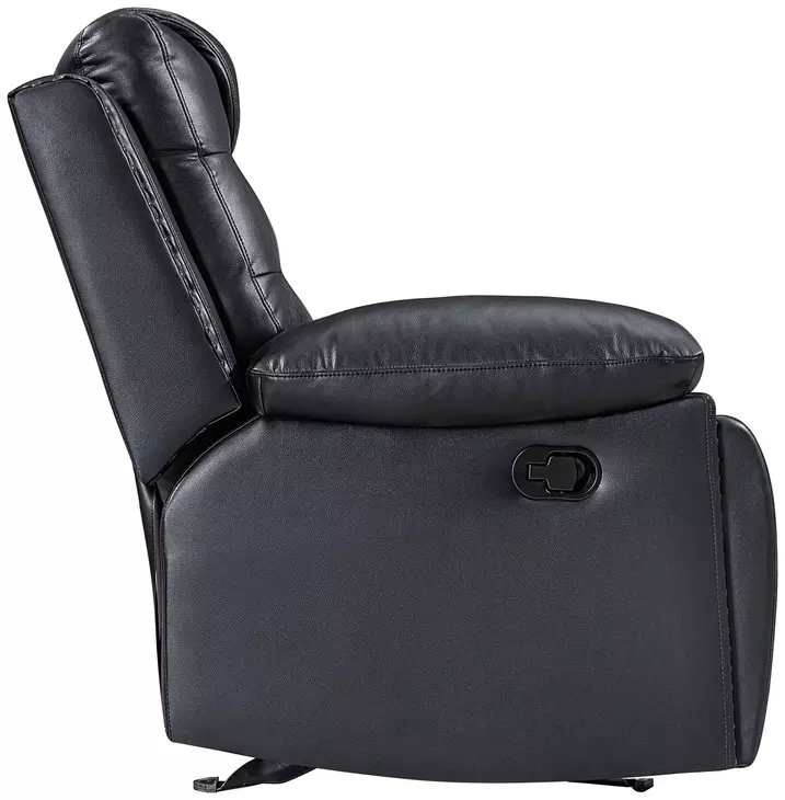Nikko Black Reclining Living Room Set with Nailhead Trim