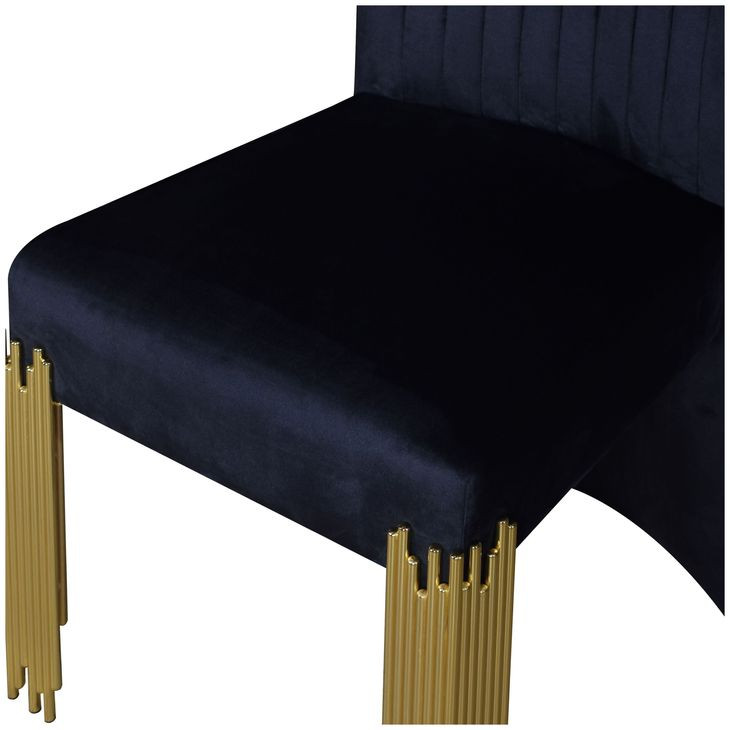 Empire Black Upholstered Dining Chair Set of 2