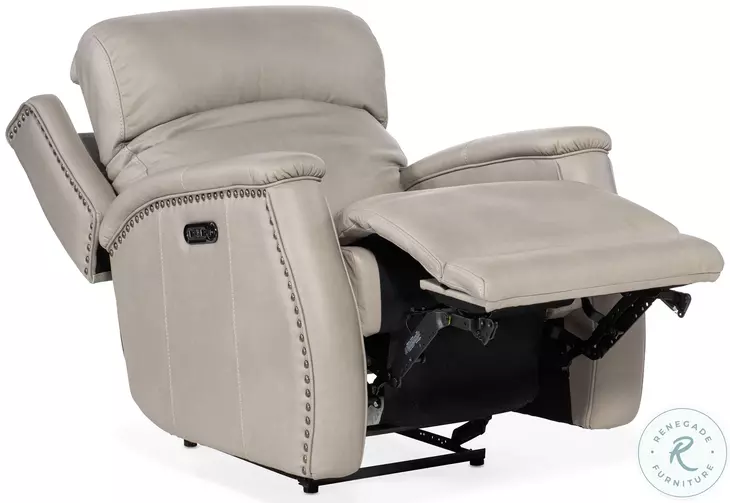 Rhea Sahara Ash Leather Zero Gravity Power Reclining Living Room Set With Power Headrest